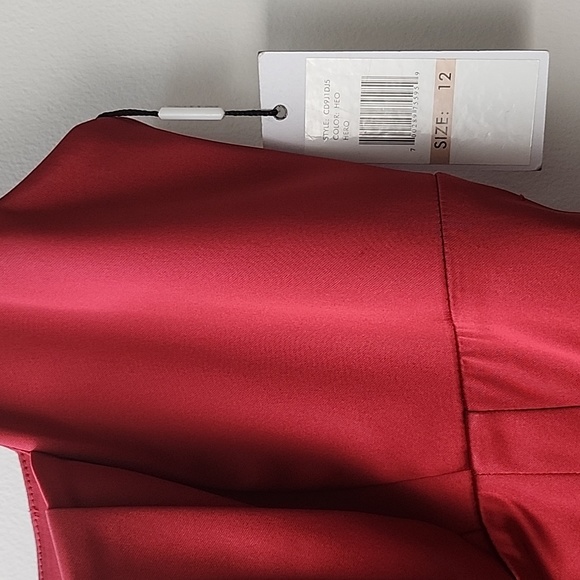 Calvin Klein Red Super Sexy Red Satin Pinup Girl Cocktail Dress - Picture 5 of 11